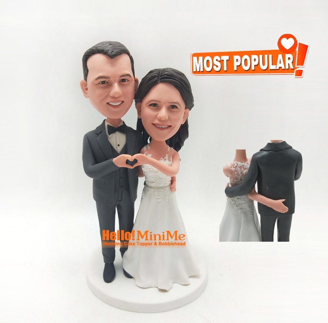 Custom Bobblehead Wedding Cake Topper: Personalized Bride and Groom ...