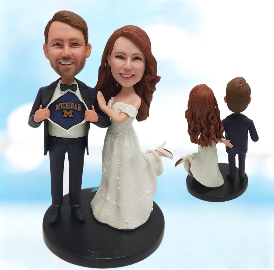 Custom Bride & Groom Cake Topper: Personalized Wedding Bobblehead From ...