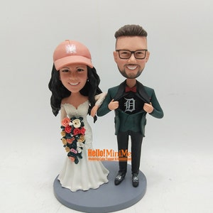 Custom Wedding Cake Topper: Bobblehead Couple Figurine