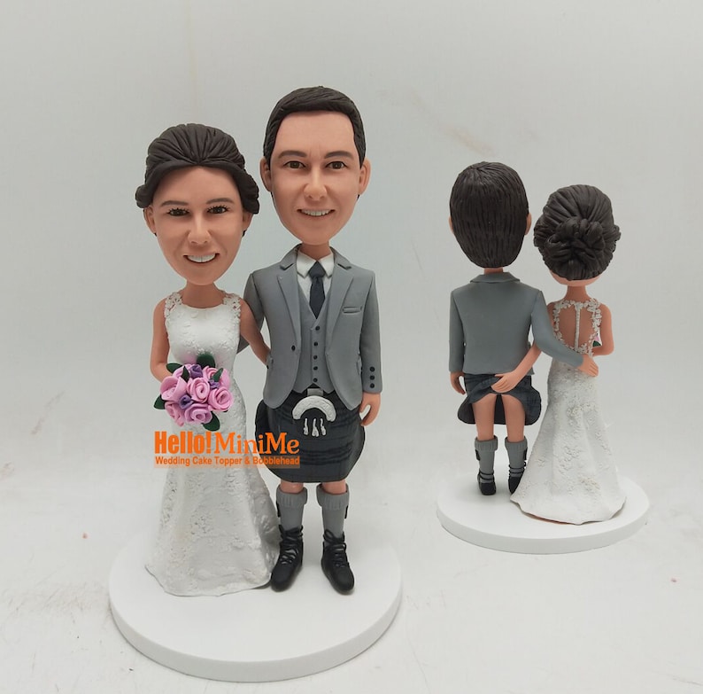 Scotland kilt Cake Topper Wedding Cake Topper bobblehead Scotland kilt Cake Topper Wedding Cake Topper bobblehead