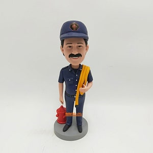 Fireman Bobble Head Custom, Custom firefighter bobblehead, Custom male bobbleheads, Custom Christmas Birthday Gifts for Husband Unique K913