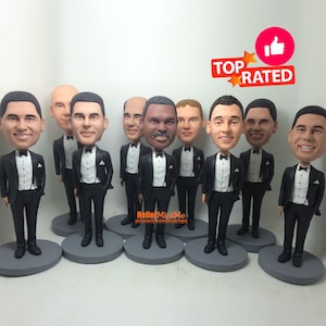 Bonecos de cabeçudos para padrinhos, presentes para padrinhos de casamento, bonecos personalizados para padrinhos, presentes de casamento personalizados para padrinhos e padrinhos - G301