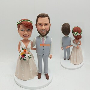 Personalized wedding cake topper Bobble head wedding bobblehead topper custom cake toppers wedding  custom figurine couple cake topper -K506