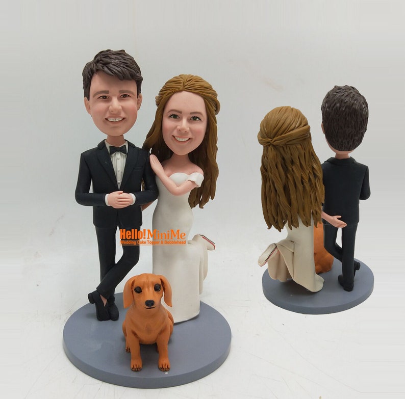 Custom cake topper wedding topper cake topper wedding bobble head custom bobblehead cake topper wedding cake topper CT K537B image 2