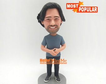 Custom Man Bobblehead from Photo, Personalized Gift for Him, Birthday Keepsake -K069