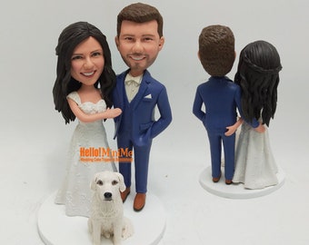 cake topper Wedding Cake Topper bobble head Custom cake topper Wedding topper custom made bobble head Cake toppers -CT K1124