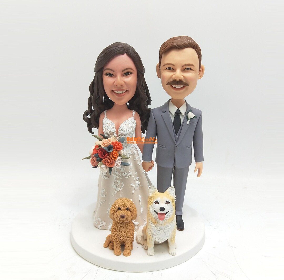 Personalized Wedding Bobblehead From Photo, Custom Bride Groom Cake ...