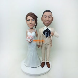 Custom Wedding Cake Topper: Personalized Bobblehead Figurine