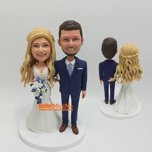 Custom Wedding Cake Topper Bobbleheads: Bride and Groom Figurines
