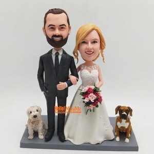 Figura cabezona personalizada para tarta de boda: figura de pareja personalizada
