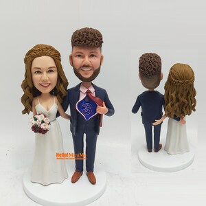 Handmade Wedding topper custom bride groom, custom bobbleheads Cake Topper, custom figurine couple, couple personalized wedding gifts - K764