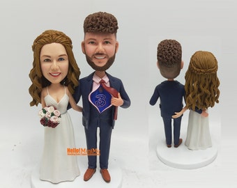 wedding topper Bobblehead custom cake topper wedding cake topper custom bobblehead cake topper wedding bobble head cake toppers - CT K764