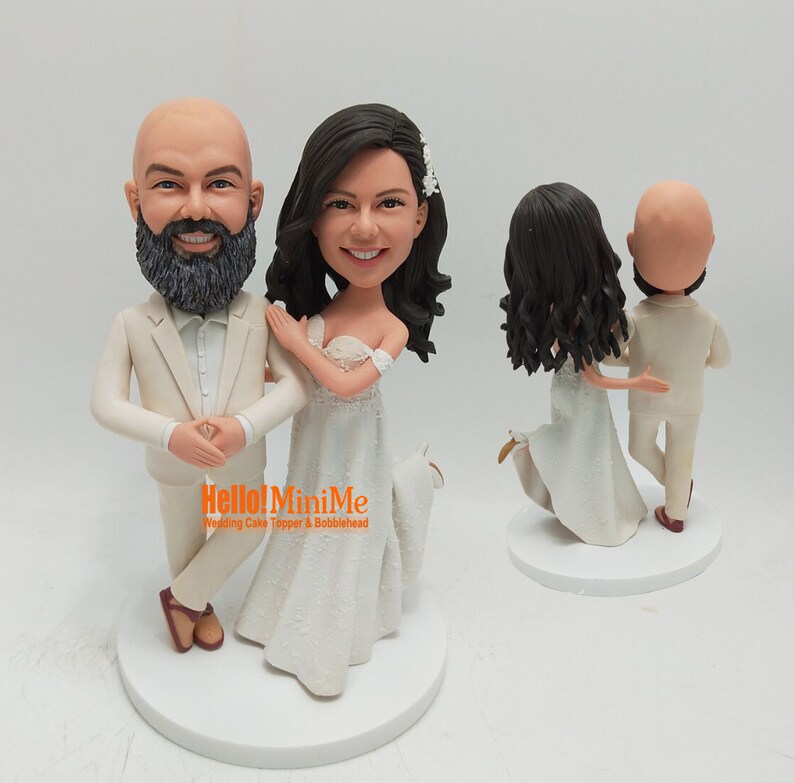 Custom cake topper wedding topper cake topper wedding bobble head custom bobblehead cake topper wedding cake topper CT K537B image 9