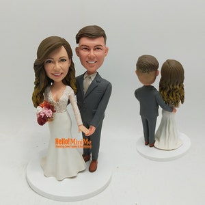Personalized wedding cake topper wedding figurines, Wedding custom bobble head, custom bobblehead cake topper, wedding topper custom - K352