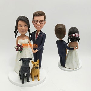Adorno para tarta de boda personalizado: Figura cabezona de novios
