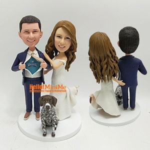 Topper de boda Cake toppers boda bobblehead personalizado Cake topper figura de boda Boda bobble cabeza personalizado pastel de boda topper CT K080 imagen 9