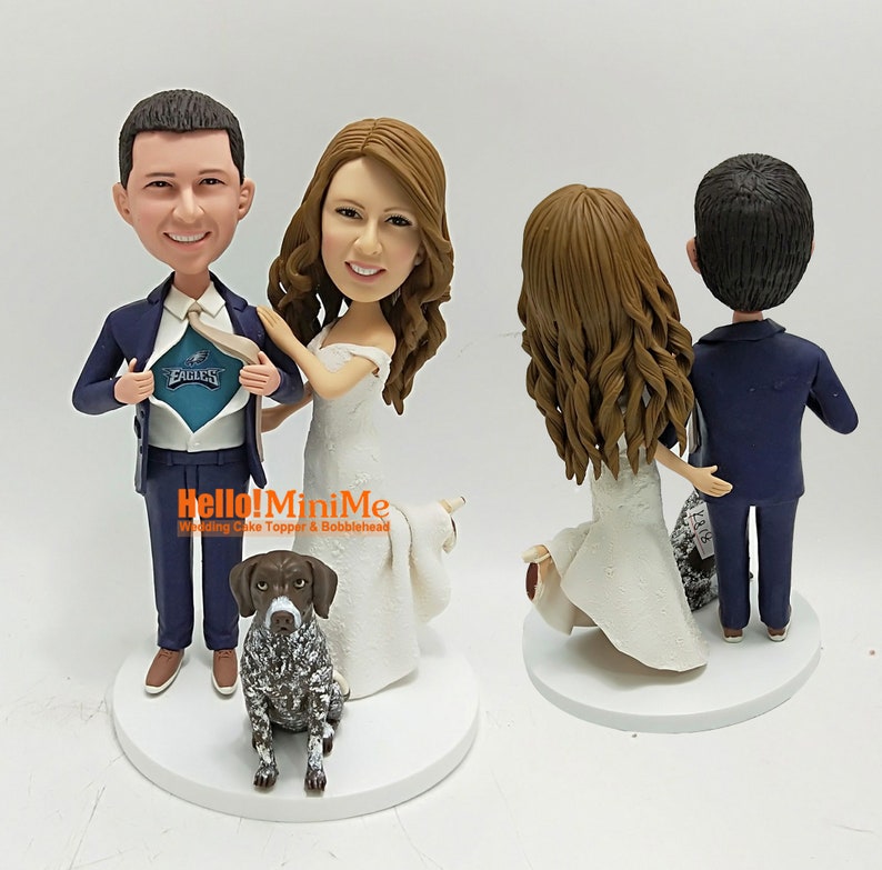 Topper de boda Cake toppers boda bobblehead personalizado Cake topper figura de boda Boda bobble cabeza personalizado pastel de boda topper CT K080 imagen 9