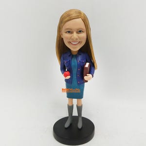 Custom Teacher Bobblehead: Personalized Clay Figurine Gift