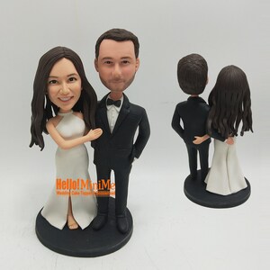 Custom Wedding Bobblehead Cake Topper: Personalized Bride and Groom Figurine