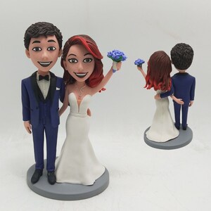 Custom Bitmoji Wedding Cake Topper: Personalized Bobblehead Gift