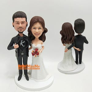 Custom wedding cake topper figurine, wedding bobble head custom, Personalized wedding topper Bride and Groom, Custom Wedding Decoration K706