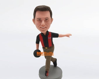 Bowling bobblehead custom bobble head Birthday bobblehead Christmas Gift Birthday gift Right Handed Bowler bobblehead - BH K041