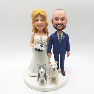 Wedding Cake Topper Personalized Bride and Groom, Wedding Bobblehead, Wedding Figurine, Custom Cake Toppers Wedding, Best Wedding Gift -K720