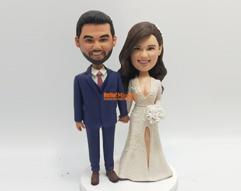 Custom wedding cake topper bobble head cake topper wedding Bobble head custom cake topper wedding cake toppers custom bobblehead- BH K207