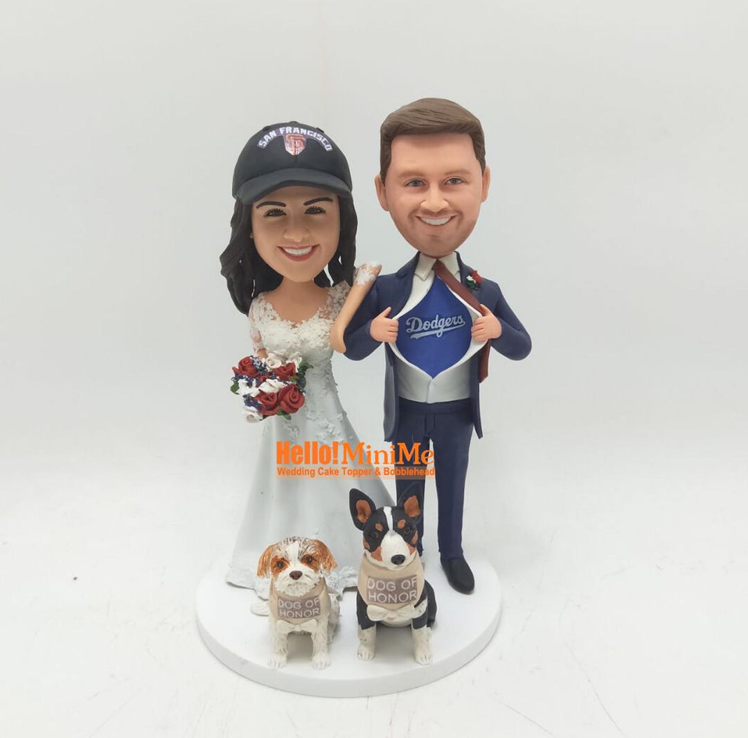 Personalized Wedding Cake Topper Photo, Custom Bride Groom Bobblehead ...