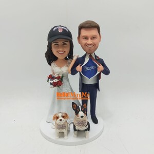 Custom Wedding Cake Topper: Personalized Bride and Groom Bobblehead