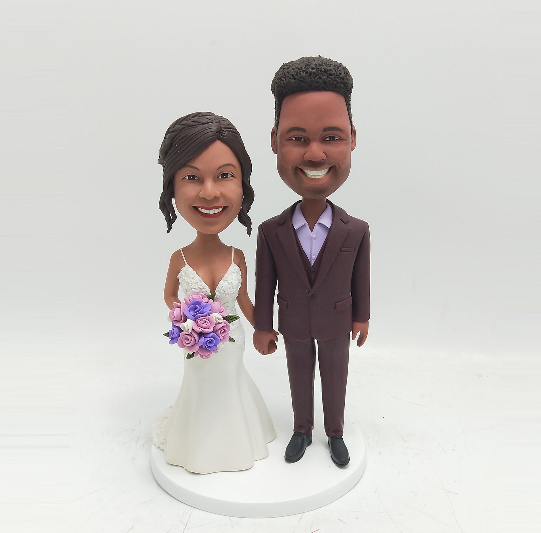 Custom Wedding Cake Topper Bobbleheads: Personalized Bride and Groom ...