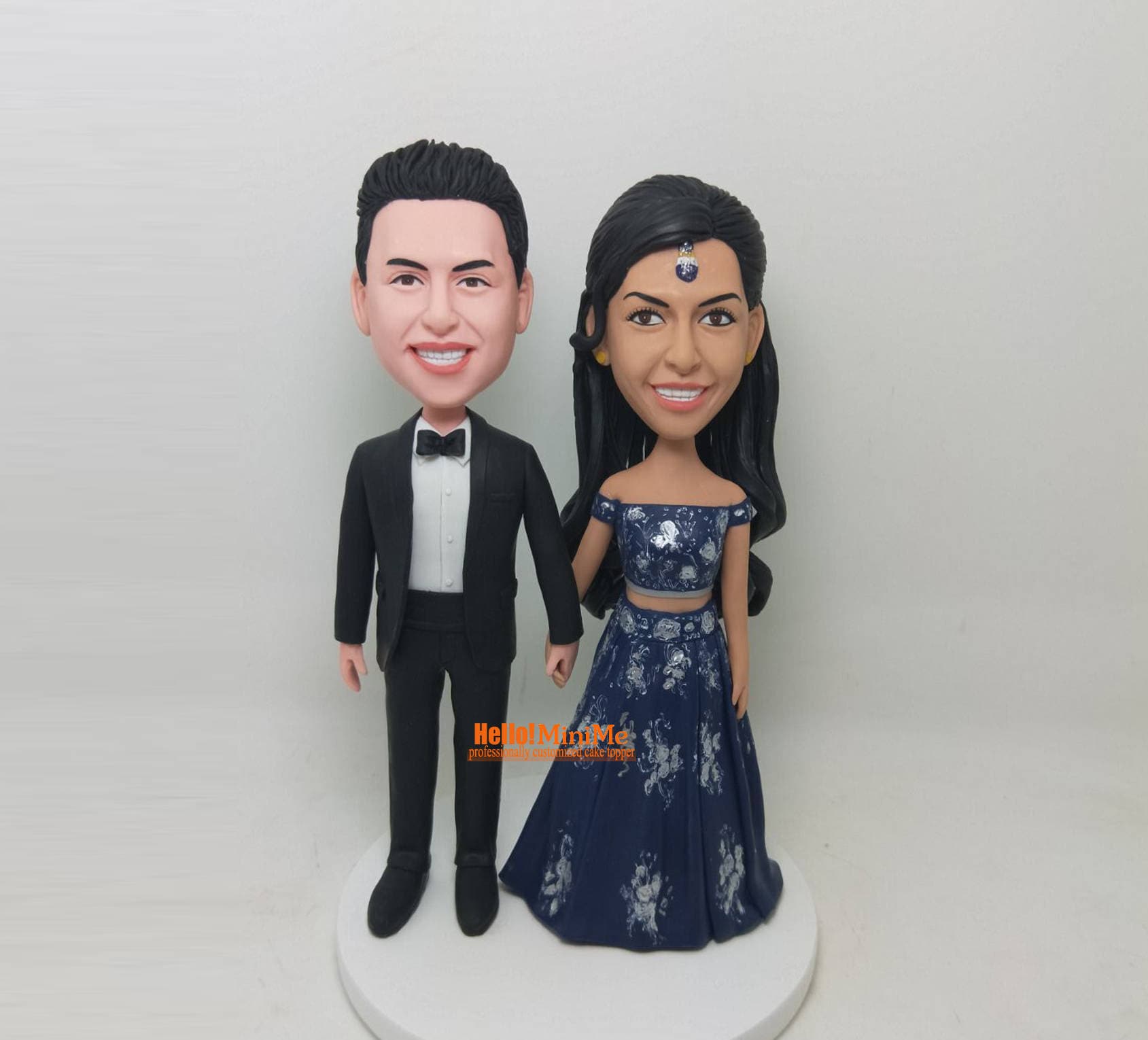 Indian wedding cake topper Bobblehead Custom cake topper Etsy