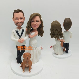 Figura cabezona personalizada para tarta de boda: figura de pareja personalizada