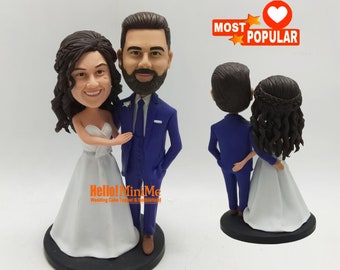 Wedding bobblehead Cake topper Custom cake topper wedding topper custom bobble head wedding cake topper - CT K62S