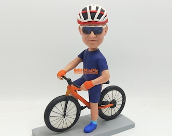 Bike rider bobble head Cyclist bobblehead bicycle bobblehead Custom Bobble head Christmas Present Custom Birthday Gift- BH K11SS