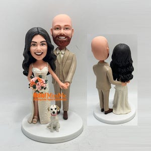 Personalized Wedding Cake Topper bobble head, Wedding topper Figurine, wedding bobblehead topper, custom bobblehead gifts couple -K1201
