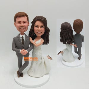 Custom wedding topper Couple, Custom bobble head cake topper Wedding, Personalized Wedding figurine topper, Perfect Wedding Gift ideas -K417