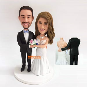 Custom Wedding Cake Topper Bobbleheads: Personalized Couple Figurine