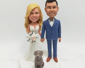 Personalized Wedding Cake Topper Bobblehead Figurine: Custom Couple Gift
