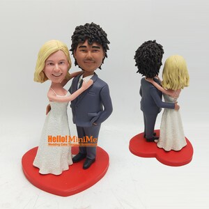 Custom Wedding Cake Topper: Handmade Couple Bobblehead Figurine