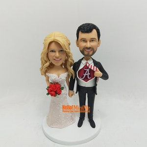 Custom Wedding Cake Topper: Handmade Bobblehead Figurine
