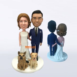Handmade Wedding Topper figurine Wedding bobble head cake topper custom figurine wedding cake topper unique bobblehead gifts couple - G702P