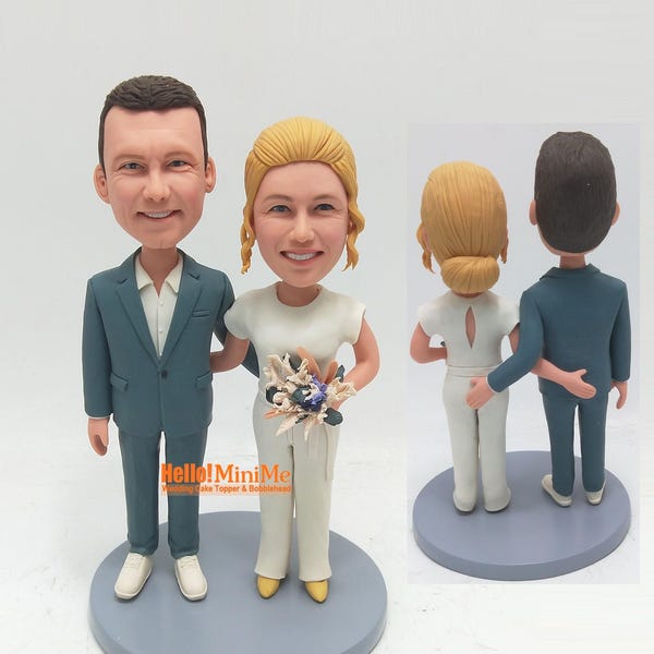 Personalisiertes Paar Bobbleheads: Hochzeitstorte