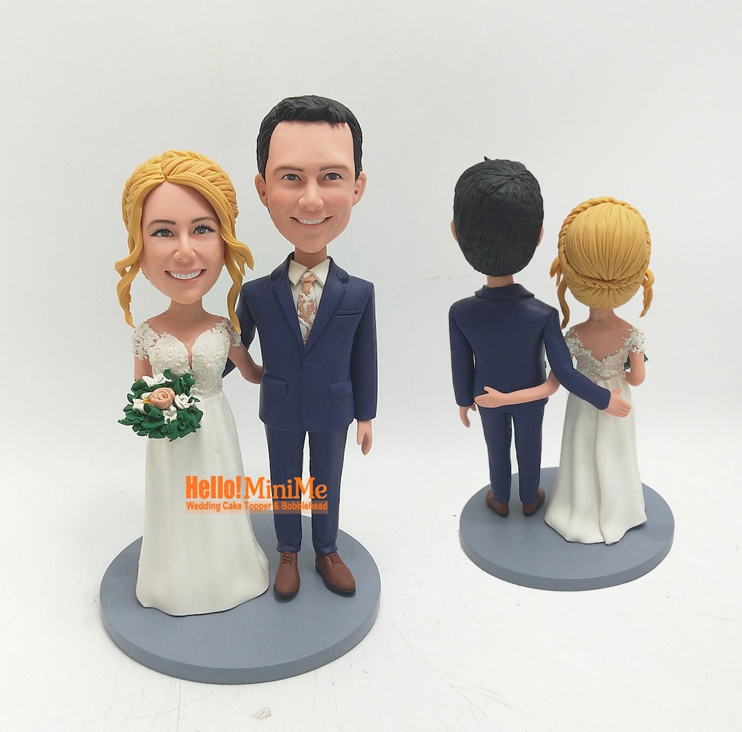 Handmade Wedding Cake Topper From Photo, Custom Bride Groom Figurine ...