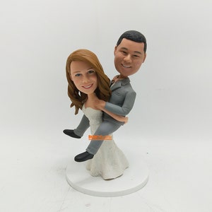 Wedding Bobblehead Topper | Custom Couple Bobbleheads Cake Topper | Custom Figurine Wedding Cake Topper | Custom Proposal Gift Couple -K1002