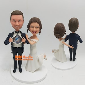 Adorno para tarta de boda personalizado con cabezón de novios