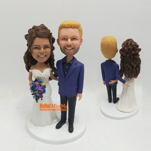 Figura cabezona personalizada para tarta de boda: figura de pareja personalizada
