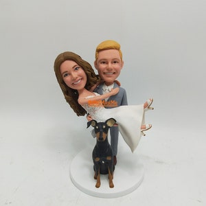 Custom Wedding Cake Topper Bobbleheads for Couples