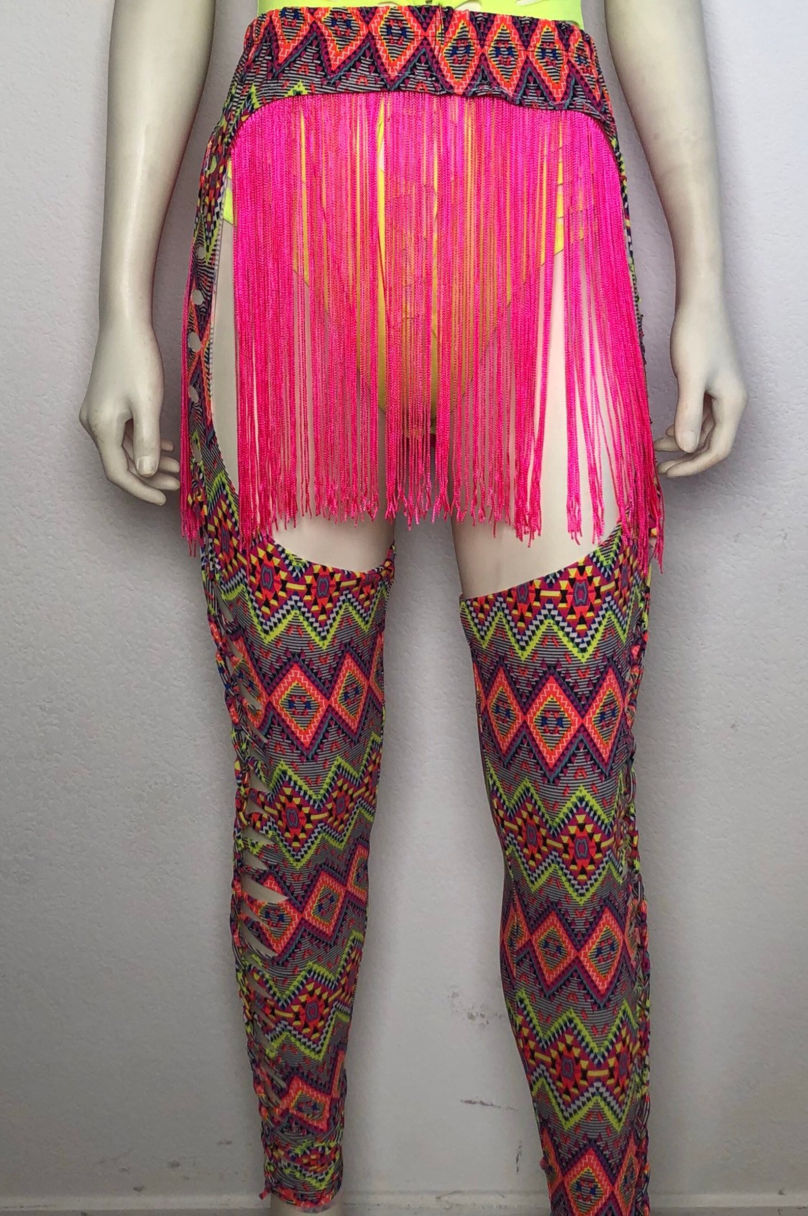 Sexy Fringe Chaps/rave Wear/ Costume/neon/fringe/festival Gear Etsy