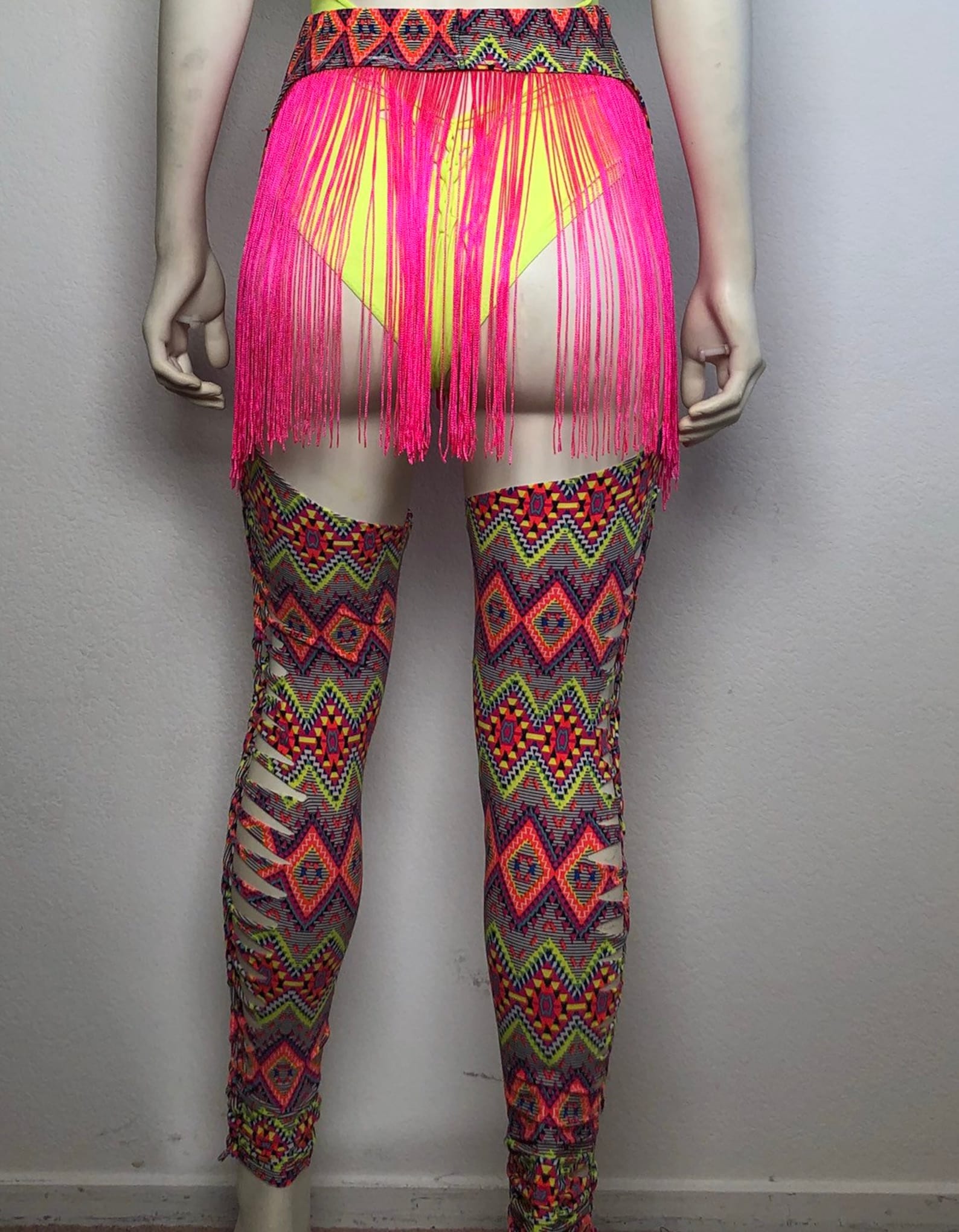 Sexy Fringe Chaps/rave Wear/ Costume/neon/fringe/festival Gear Etsy